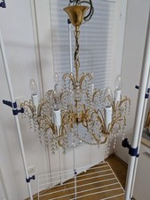 Bleikristall Kronleuchter Pendelleuchte 6flammig m.Messing 