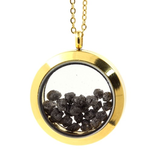 Halskette diamant grau roh - halskette,