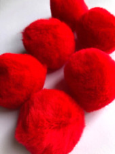 Pompon Bommel Plüschbälle 50 mm rot sehr flauschig, 6 Stück im Beutel