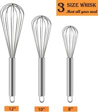 3 Edelstahl Hand Schneebesen