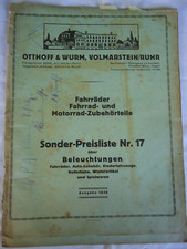 Katalog " Fahrräder , Fahrrad- und Motorrad Zubehörteile " von 1938 , Original !