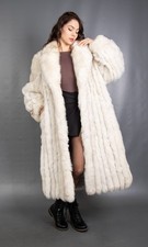 7362 GLAMOURÖSER ECHTER BLAUER SAGA FUCHS MANTEL PELZ SEHR LANG PELZ SCHÖNE OPTIK GR M