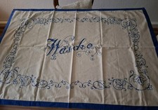 Antikes Wäschetuch Wandschoner/Wandbehang -  bestickt  *Frische Wäsche*    