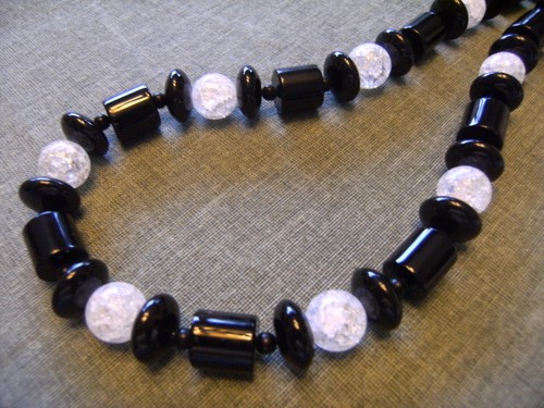 Neu damen edelsteinkette onyx - ,