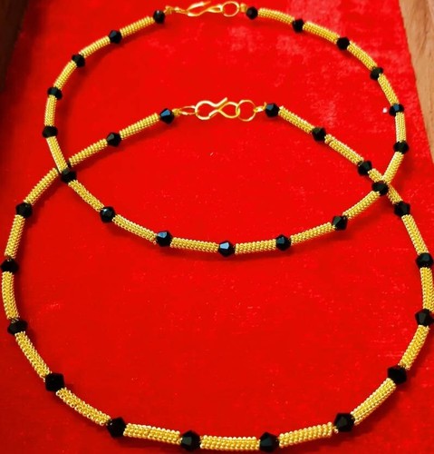 Fußkette vergoldet - fußkette,