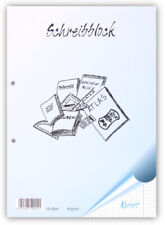 Schreibblock, kariert, DIN A4, 50 Blatt, 80g-qm, 2-fach gelocht, kopfgeleimt
