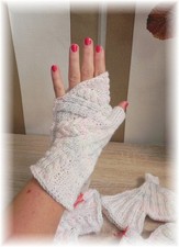 2x japanische Handschuhe Hand Stulpen Set Mutter & Tochter Armstulpen Handmade