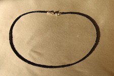 Halskette/ Armband Saphir, blau, 2,5 mm facettiert, 40-48 cm, 925 Silber, Safir