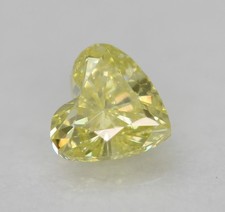 0.15 Karat Vivid Gelb VS1 Herz Form Verbessert Natürlich Diamant 3.52X3.29mm Vid