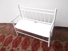 Naether Kinder Sitzbank weiß mit Rückenlehne kleine  Holzbank Shabby Chic (Lo)