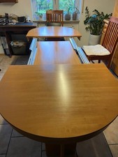 Kulissentisch oval Eiche Hell mit 3 Einlegeplatten ca 3,1 Meter Gebraucht