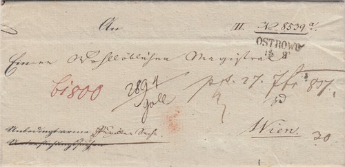 Brief aus ostrowo 1819 - aus, nach