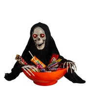 Spooky Bonbonschüssel mit nach dir schnappendem Grim Reaper