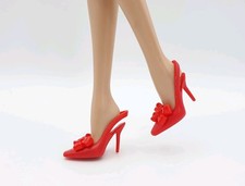 Barbie Schuhe, 1:6 Puppe Mode Schuhe Rot,  Barbie Absatzschuh mit Schleife