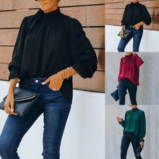 Stehkragen Satin Seide Bluse