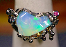 Opal Rohstein Ring Silber 925