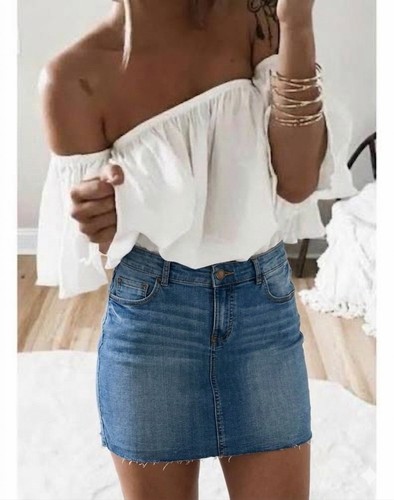 Amisu denim mini skirt 38 - mini, eu