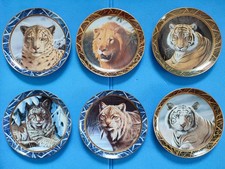 6 x Teller. Sammelteller. Wandteller. Porzellan. Katzen. Big Cats. Franklin Mint