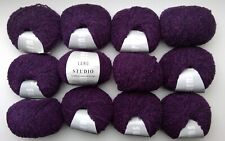 12 Knäuel Lang Yarns Studio Wolle Bouclé lila 600g