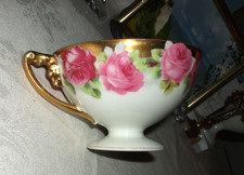 Antike Rosenthal Tasse mit Rosen und Goldmalerei - aus Nachlass