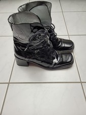 Lackleder Stiefel in Schwarz, Gr.40