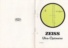 JENA, Gebrauchsanweisung 1938, Carl Zeiss Jena Ultra-Optimeter