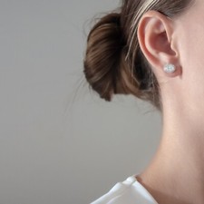 Diamond Ear Stud Rings OVAL