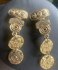Maya Ohrclips, 90igerJahre Schmuck, Amer. Double Leicht und Super Angenehm  !160