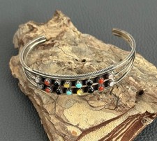 Armreif / Armspange - Indianerschmuck der Zuni - Multicolor - Silber [114]