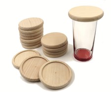 Holz Trinkglasdeckel Holzdeckel Bierdeckel Wespenschutz Glasdeckel Deckel 8cm