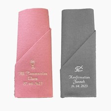 40 Serviettentaschen Konfirmation Jugendweihe Kommunion Deko MIT NAMEN bedruckt
