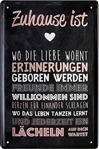 Retro blechschild zuhause ist - blechschild,
