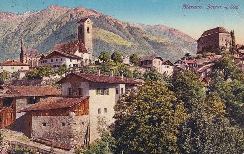 Postkarte merano scena - merano,