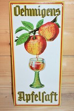 Original Altes Blechschild,Oehmigens Apfelsaft,Mosterei,Getränke,Vintage,Retro