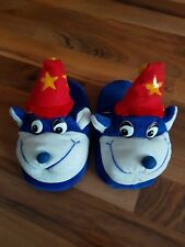 Kuschel-Hausschuhe Puschen Pantoffel blau Design Hund Unisex 26 / 27 Latschen