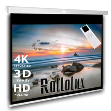 4:3 Rollolux Heimkino Beamer Motorleinwand 274 x 221 (268x200) 132" HDTV 3D 4K