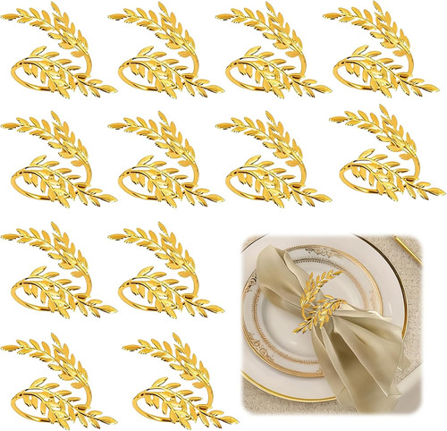 Serviettenringe gold stück - gold, 12
