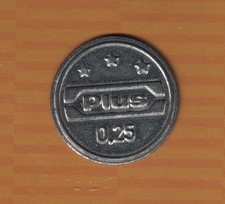 Plus Pfand-Chip / Wert- u. Pfandmarke, 25 ct., Metall, gebraucht