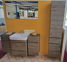 Geberit Renova Plan Badmöbel 140cm Nussbaum WT + Hochschrank, Armatur usw.
