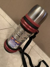 Isolierflasche Thermoskanne 1 Liter mit Schultergurt und Becher 32 cm x 10 cm