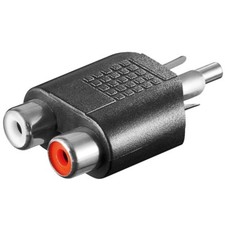 Y Audio Chinch Cinc RCA L-R Adapter 2x Cinch Buchse Kupplung auf 1x Stecker