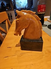 Alabaster Pferde Kopf Auf Sockel Alt