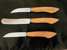 3 x WMF/  Friodur Klingen Küchenmesser Kneipchen Unikate Griffe aus Ital. Olive