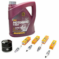 4L Öl Set Ölfilter Zündkerzen für Kawasaki ZX6R ZX600 ZX 6 R 1998-01 Inspektion