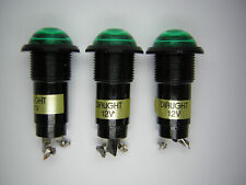 3 Stück Kontrollleuchte Signallampe Signalleuchte grün, LED DIALIGHT 12V