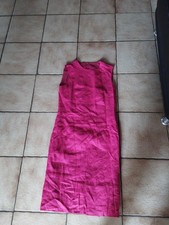 Leinen Etui Sommer  Kleid Himbeer Gr 38