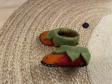 Hausschuhe Mädchen Filz Erdbeere Gr. 18/19 Wie neu