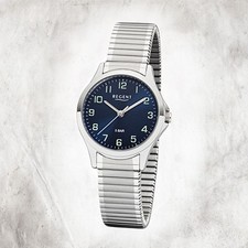 Regent Metall Damen Uhr 2242416 Analog Armbanduhr silber Zugarmband UR2242416