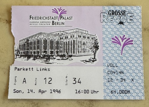 Große revue eintrittskarte - große, revue,