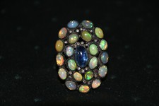 Opal ring mit diamantrosen - ring,